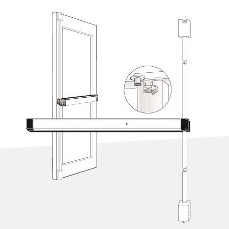 ADAMS RITE - 8200 SERIES (LIFE-SAFETY) NARROW STILE SURFACE VERTICAL ROD EXIT DEVICE